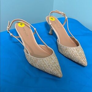 Nine West Beige Slingback Heels